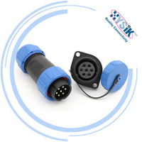 SP2110/P7 SP2113/S7 Zócalo de brida hembra 2 3 4 5 PIN SP21 Conector de cable impermeable IP68 Circular de plástico para pantalla LED