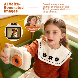 Thermopapier-Druckkamera Schwarz Kinderspielzeug Puzzle-Spiel Kamera Weihnachtsgeschenk Weiß Farblose Druckerkamera Digitalkamera - Product Image 5