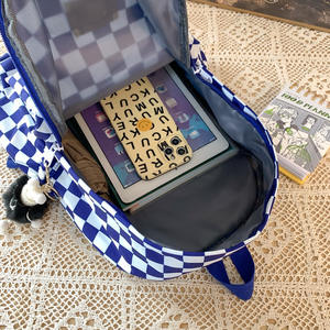 Version coréenne de ins rétro classique hit couleur plaid mâle et femelle couples étudiant sac à dos japonais sauvage cartable femme - Product Image 6