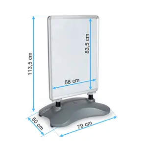 Outdoor A1 Water Injection Base Poster Stand Display Water Base Pavement Sign For Advertisement