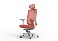 Chaise de bureau ergonomique en maille, réglable en hauteur, pivotante, avec appui-tête, cadre blanc, base en acier pour le bureau à domicile