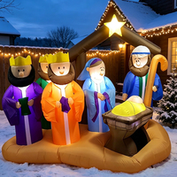Crèche de Noël gonflable sur mesure de 7 pieds avec lumières LED intégrées, décor extérieur imperméable pour jardin