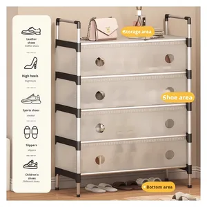 Zapatero Metálico Moderno Convertible, Zapatero Multicapa a Prueba de Polvo, <span class=keywords><strong>Mueble</strong></span> <span class=keywords><strong>para</strong></span> <span class=keywords><strong>Zapatos</strong></span> de Gran Capacidad <span class=keywords><strong>para</strong></span> <span class=keywords><strong>Entrada</strong></span>, Dormitorio y Hogar - Product Image 2