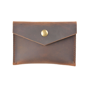 Porte-cartes en cuir véritable Crazy Horse, mini porte-monnaie à bouton-pression, portefeuille vintage en cuir de vachette pour hommes et femmes - Product Image 4