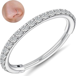 <span class=keywords><strong>Piercing</strong></span> de Acero Inoxidable 316L con Zirconia para Nariz y Oreja, Anillo de Nariz y Pendientes de Cartílago, Joyería de Moda Unisex - Product Image 1