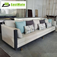 Ensemble de canapés deux places pour hall d'hôtel, tailles et couleurs personnalisables, style moderne et luxueux, mobilier de salon, bois massif durable, villa