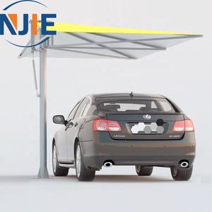 Abri de <span class=keywords><strong>voiture</strong></span> pliable en acier galvanisé de conception la plus récente, membrane en PVDF, <span class=keywords><strong>toile</strong></span> de voile, style simple, toit en arche, abri de stationnement durable - Product Image 2