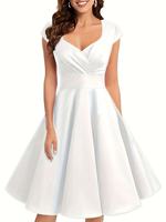 Robe de soirée balançoire vintage pour femmes 50s 60s A-Line Rockabilly Style manches courtes grande taille décontracté pour l'été printemps saisons