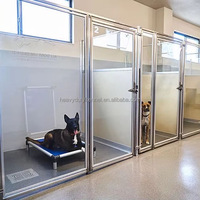 Luxe klassieke roestvrijstalen 304 guillotine-deur hondenkennel voor dierenopvang en hondendagverblijven