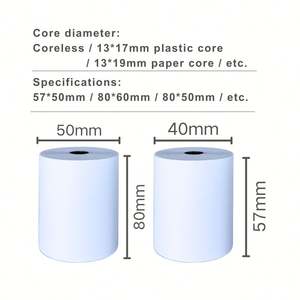 Rouleau de papier thermique 100g/m² Carton 80x70mm 80x80mm au meilleur prix 57x30 80x80 pour imprimante thermique 57mm Papier POS - Product Image 5