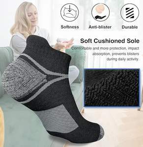 Calcetines tobilleros acolchados atléticos para hombre, calcetín para correr antiampollas que absorbe la humedad, logotipo personalizado - Product Image 3