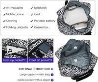 Sac de voyage unisexe en polyester à imprimé léopard avec fermeture éclair, poche pour trolley, idéal pour la gym, les week-ends et les séjours d'une nuit