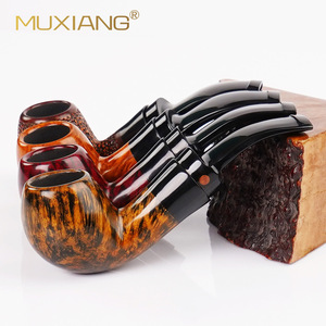 Muxiang Handmade Briarwood Smoking Pipe Bent Type With Acrylic Mouthpiece Custom Made For Tobacco Enthusiasts - Product Image 3