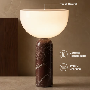 Lampe de table moderne en marbre, design élégant, alimentation AC, lampe de lecture LED pour chambre à coucher, décoration intérieure, lampe de chevet de luxe - Product Image 2