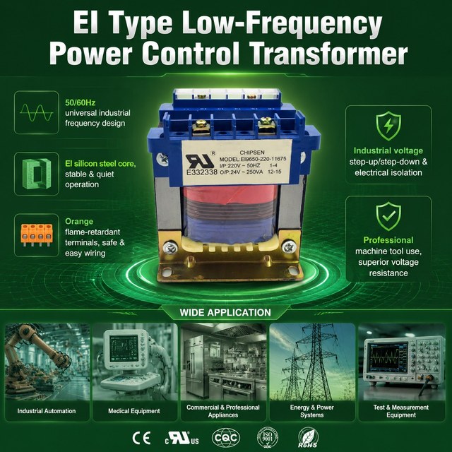 Single Phase Dry Type Step Down Power Transformer 380V to 220V EI Low Frequency Control Transformer for Factory Distribution