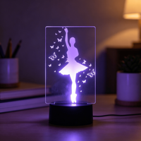 Lampe de table 3D personnalisée avec photos de danseuses, lampe de nuit LED USB 3D, cadeau original, lampe décorative intelligente pour intérieur