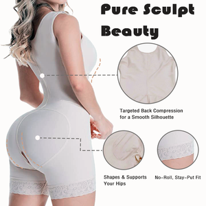 <span class=keywords><strong>Fajas</strong></span> <span class=keywords><strong>Colombianas</strong></span> Reductoras Stage 2 Post-Opératoires pour Femmes, Bodys Sculptants Post-partum avec Fermeture Éclair Latérale - Product Image 3