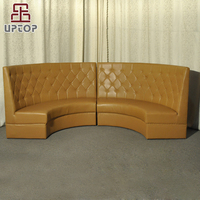 (SP-KS323) cabines de canapé en cuir de restaurant de meubles ronds noirs commerciaux Uptop