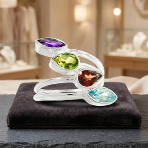 Bagues en argent sterling 925 faites à la main, pierres précieuses de luxe pour mariage, unisexe, pierres 100% naturelles, qualité certifiée, personnalisables - Product Image 3