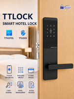 Serrure de porte intelligente d'hôtel en alliage d'aluminium durable TTLock avec clavier, mot de passe, carte RFID et contrôle par application pour l'accès aux chambres d'hôtes