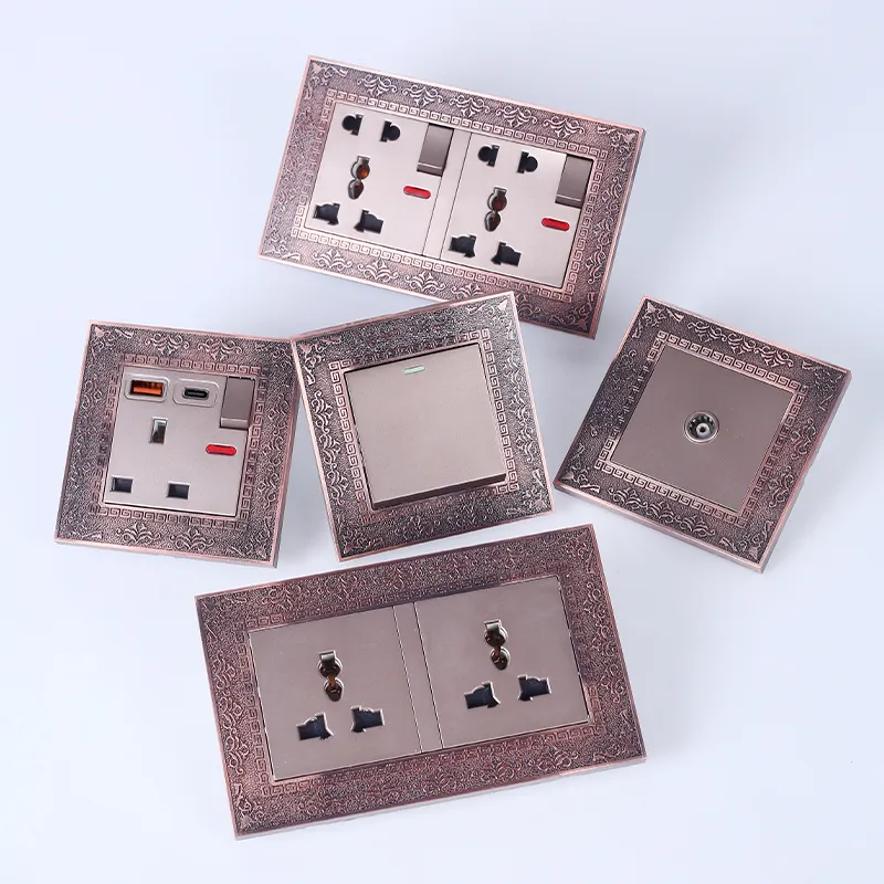 European Standard Decoration Hotel Wall Lamp Control Switch Socket Antique Household Wall Lamp Switch