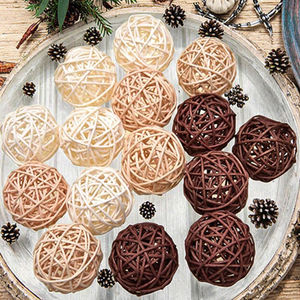 Commercio all'ingrosso di dimensioni personalizzate Rattan Core palla di vimini uccello giocattolo Quaker pappagallo cesto che fa risorsa per decorazioni natalizie - Product Image 2