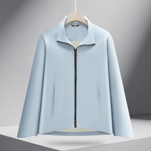 Stand Up Collar Windbreaker Jacket Unisex Solid Color Contrast With Inner Liner Workwear Winter - Product Image 2