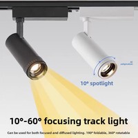 Projecteur sur rail LED COB anti-éblouissement à focalisation réglable, dimmable, original pour puce Lumileds 97Ra, dédié aux musées et galeries d'art