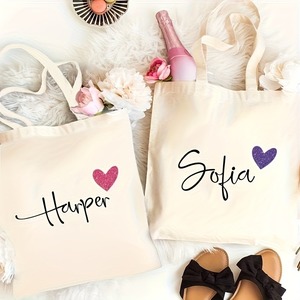 Bolsa de Mano <span class=keywords><strong>Harper</strong></span> Design con Nombre Personalizado, Color Rosa Corazón Café, Regalo para Damas de Honor, Novias, Madres - Product Image 3