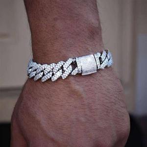 Trendy Iced Out Moissanite Bracelet <b>Mens</b> Cuban Link Luxury Diamond Look Jewelry Iced Out Moissanite Bracelet For Unisex - Product Image 5