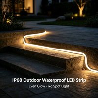 Bande lumineuse LED linéaire flexible COB haute densité, étanche IP67 IP68, pour piscine et décoration extérieure