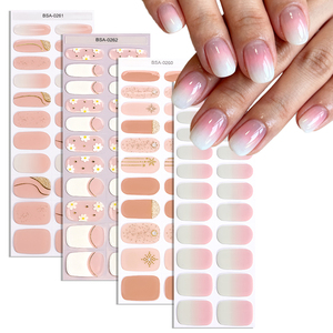 Pegatinas <span class=keywords><strong>de</strong></span> Uñas <span class=keywords><strong>de</strong></span> Gel sin HEMA, Impermeables, sin Necesidad <span class=keywords><strong>de</strong></span> Lámpara UV, Diseño Degradado Rosa Brillante, para Otoño e Invierno - Product Image 5