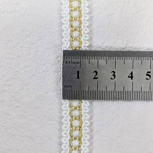 Bordure en <span class=keywords><strong>dentelle</strong></span> perlée de luxe avec broderie en fil doré noir/blanc, accessoires vestimentaires pour robe de mariée, sac et textile de maison - Product Image 3