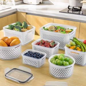 Hot Sale Rectangle Fruit & Vegetable Storage Box Organizer Refrigerator <b>Containers</b> with Freshness Preservation PET <b>Plastic</b> - Product Image 3