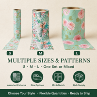Papier d'emballage cadeau floral vert menthe roses roses feuilles tropicales en pâte de bois non couchée de qualité supérieure écologique design personnalisé mariages