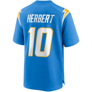 Maillot de <span class=keywords><strong>football</strong></span> Justin Herbert de la nouvelle saison <span class=keywords><strong>2024</strong></span> des Chargers bleu poudre, respirant, pour l'entraînement d'équipe, vêtements de sport - Product Image 4