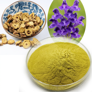 Extrait de racine de Baicalin Daivik Global en poudre, extrait par solvant, granules fines naturelles jaune-brun, emballé sous vide, certifié HPLC - Product Image 2