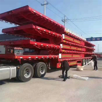 Semi-remorque plateau tri-essieux 40 pieds, châssis porte-conteneurs 60 tonnes, pour transport de marchandises 20 pieds et 40 pieds