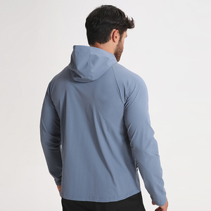 Windproof <strong>Mens</strong> <strong>Light</strong> Weight Hooded Windbreaker <strong>Jacket</strong> Gym Breathable Nylon Spandex <strong>Jackets</strong> for Man Sportswear - Product Image 1