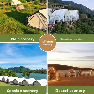 เต็นท์แกลมปิ้งทรงเรือใบ ผ้าอ๊อกซ์ฟอร์ด 900D กันน้ำ ป้องกันรังสียูวี 50+ โครงเหล็กชุบสังกะสี ทนไฟ สำหรับแคมป์ปิ้งและรีสอร์ท - Product Image 3