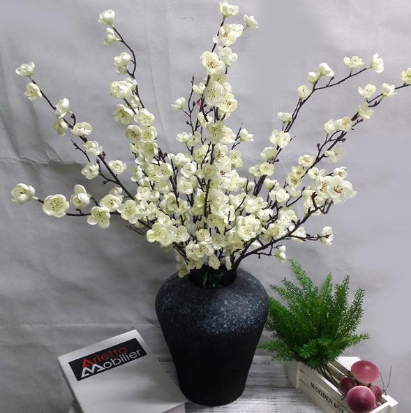 High Quality Real Touch Decorative flower Silk peach cherry blossom branch Artificial plum Blossom For Home Wedding Decoration