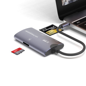 External Aluminum Alloy USB 2.0 Card <strong>Reader</strong> Supports CF/TF Cards for Tablets &amp; Computers Smart Card <strong>Reader</strong> <strong>Chip</strong> - Product Image 2