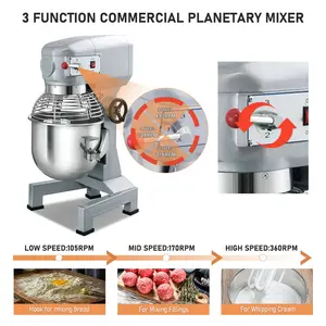 Kitchen 20L 5Kg Planetary Cake/Egg/Cream/Dough Mixer Machine Stainless Steel Electric Food Mixers For Sale