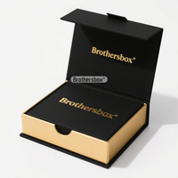 Fabrication de boîte-cadeau magnétique à rabat de luxe en carton rigide rigide en or noir avec logo personnalisé