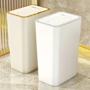 Poubelle anti-odeur 10L avec design moderne à ouverture facile, en plastique durable, pour salle de bain et cuisine, gain de place, étanche - Product Image 1