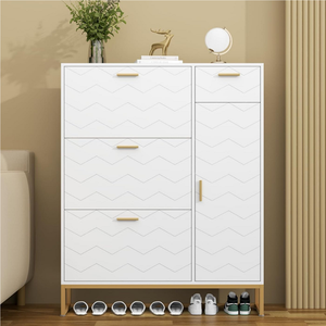 Armoire à chaussures contemporaine en MDF avec cloison de rangement de grande capacité Meubles de salon modernes pour la maison pour l'entrée et le couloir - Product Image 1