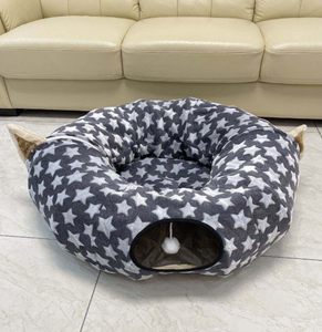 Tunnel per Gatti in Tessuto Oxford da 3 Piedi, Grande Diametro, Pieghevole, con Cuscino e Pallina di Peluche - Product Image 5