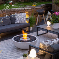 MEISU.CH BBQ Cooking Villa – Brûleur d'extérieur rond sans fumée pour table, gaz naturel/éthanol, foyer autoportant