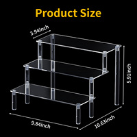 Étagère de présentation transparente en acrylique à 3 niveaux pour figurines d'anime, boîtes mystères, modèles de voitures et parfums