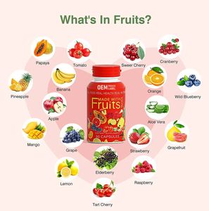 Lot de 2 capsules de fruits et légumes séchés naturels, complément alimentaire entier, superaliments, gestion de l'énergie pour adultes, 90 capsules - Product Image 2